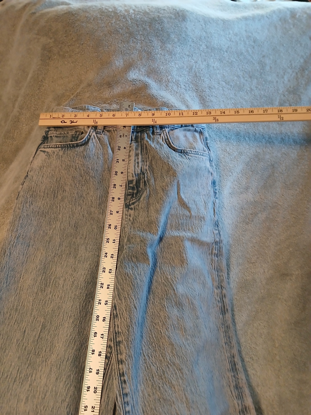 Light Blue Wide-Leg Women's Denim Pants